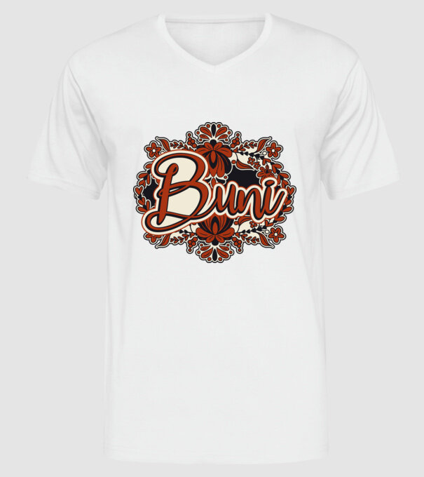 Buni model alb pe tricou