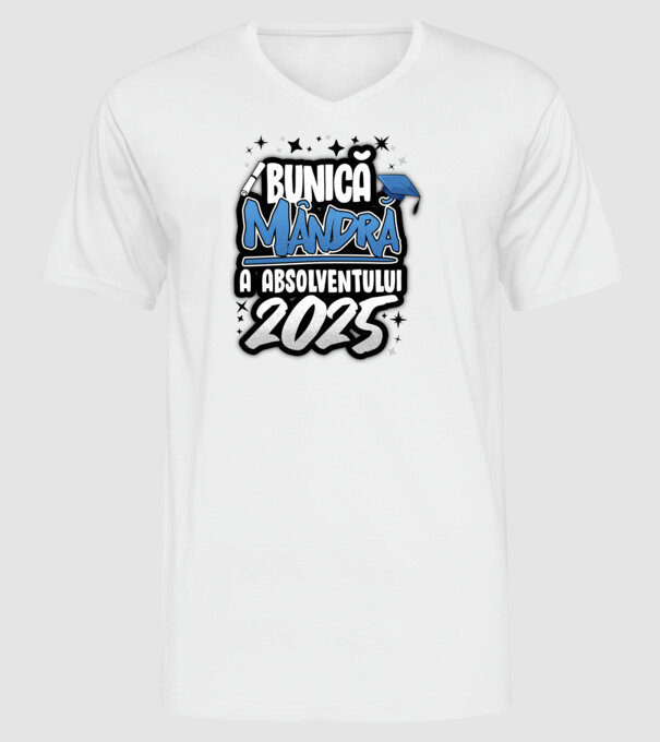 Bunică MÂNDRĂ a absolventului model alb pe tricou