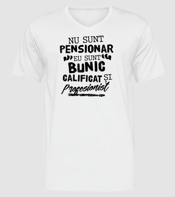Bunicul profesionist model alb pe tricou