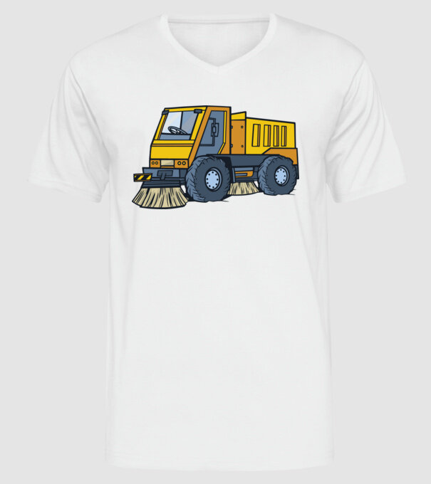 Camioane model alb pe tricou