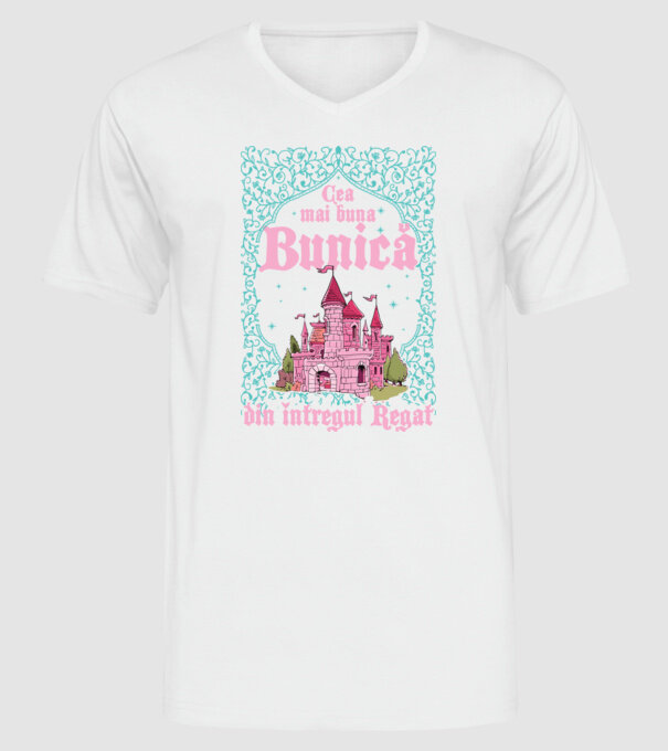 Cea mai bună bunică din întregul regat model alb pe tricou