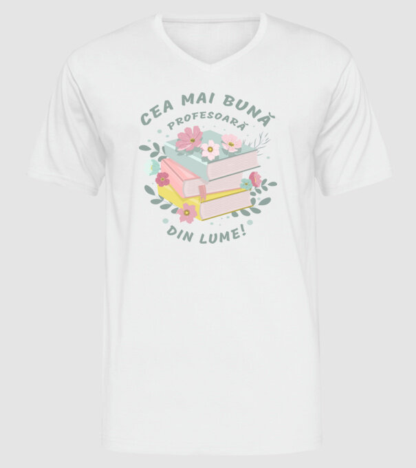 Cea mai bună profesoară din lume model alb pe tricou