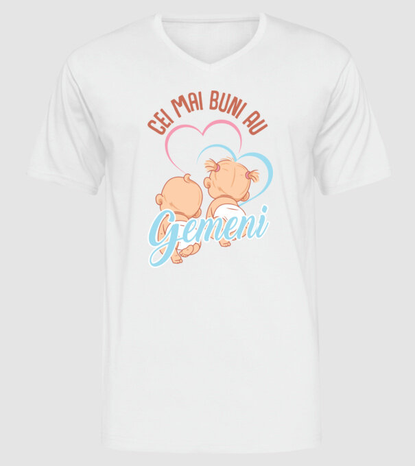 Cei mai buni au gemeni model alb pe tricou