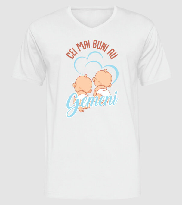 Cei mai buni au gemeni model alb pe tricou
