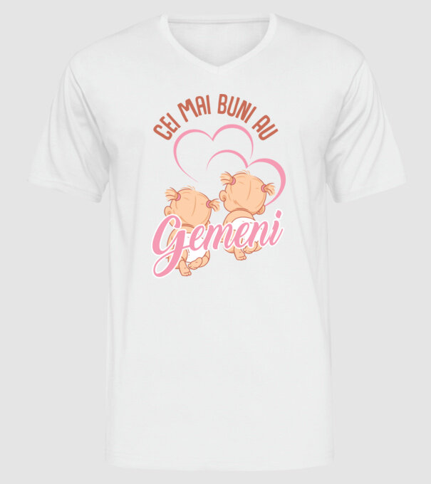 Cei mai buni au gemeni model alb pe tricou