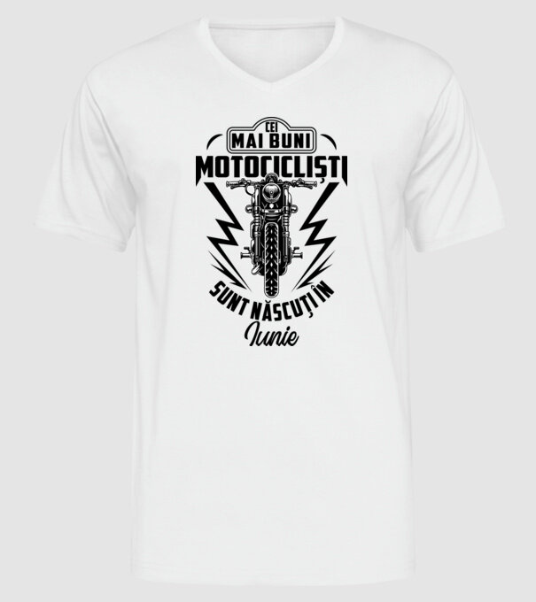 Cei mai buni motocicliști sunt născuți în Iunie model alb pe tricou