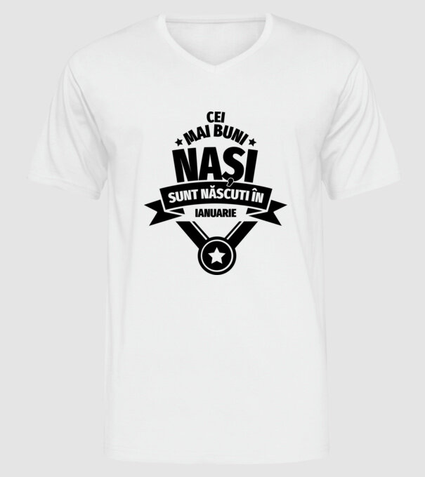 Cei mai buni nași sunt născuți în ianuarie. model alb pe tricou