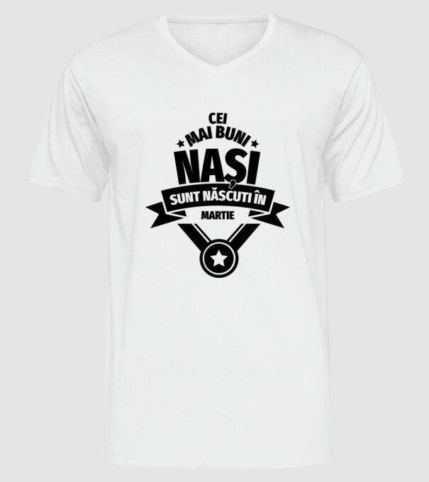 Cei mai buni nași sunt născuți în martie. model alb pe tricou