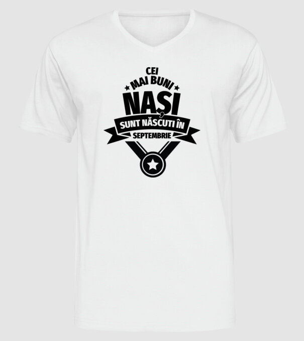 Cei mai buni nași sunt născuți în septembrie. model alb pe tricou