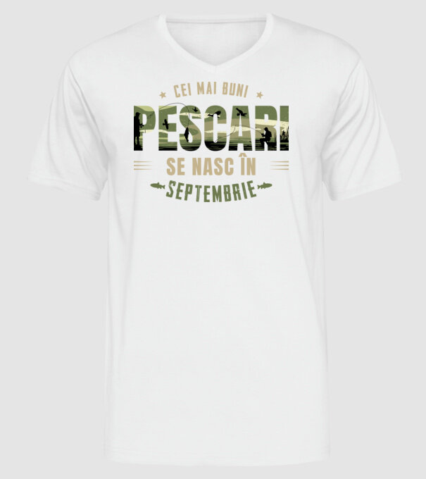 Cei mai buni pescari se nasc în septembrie model alb pe tricou