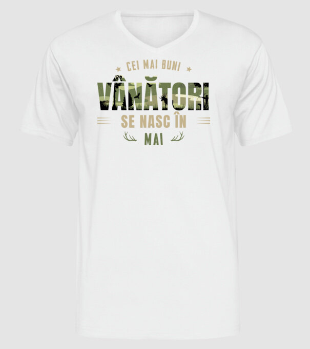 Cei mai buni vânători se nasc în mai model alb pe tricou