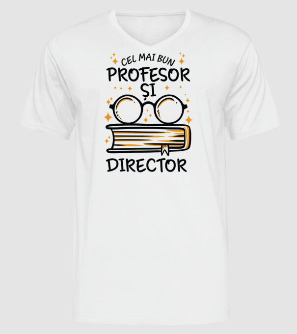 Cel mai profesor director model alb pe tricou