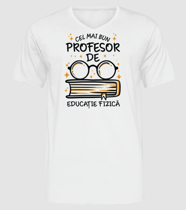 Cel mai profesor educație fizică model alb pe tricou