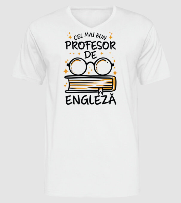 Cel mai profesor engleză model alb pe tricou