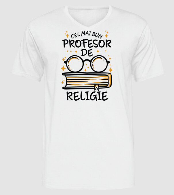 Cel mai profesor religie model alb pe tricou