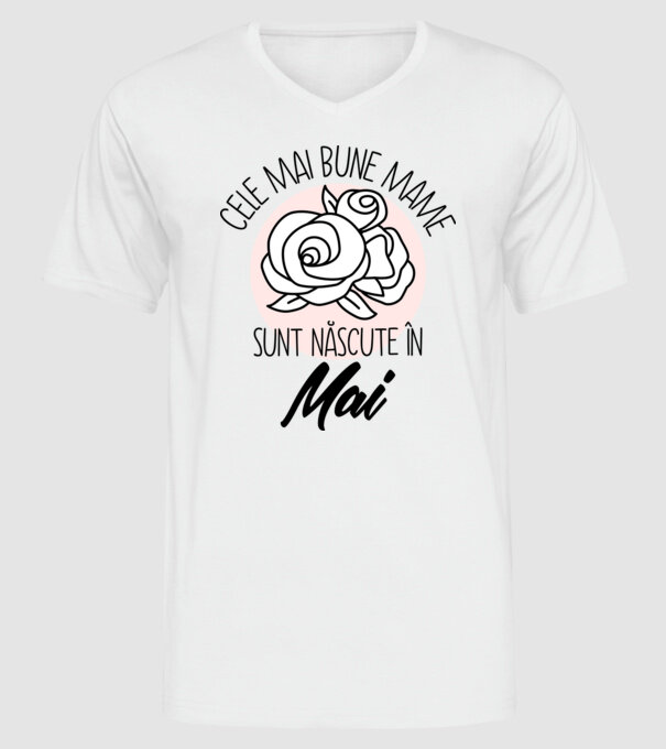 Cele mai bune mame sunt născute în Mai model alb pe tricou