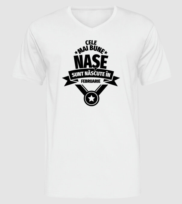 Cele mai bune nașe sunt născute în februarie. model alb pe tricou