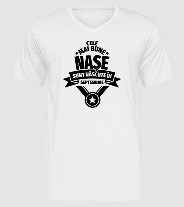 Cele mai bune nașe sunt născute în septembrie. model alb pe tricou