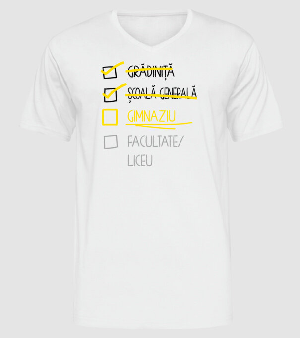 Cheklist educație - Școala primară alb model alb pe tricou