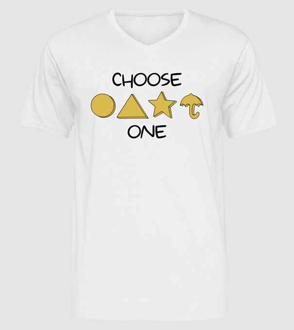 choose one squid game model alb pe tricou
