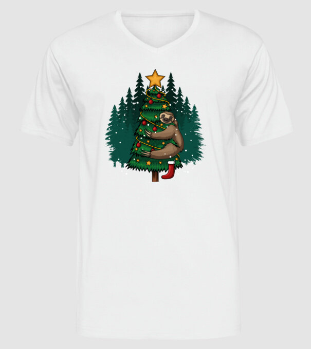 Christmas model alb pe tricou