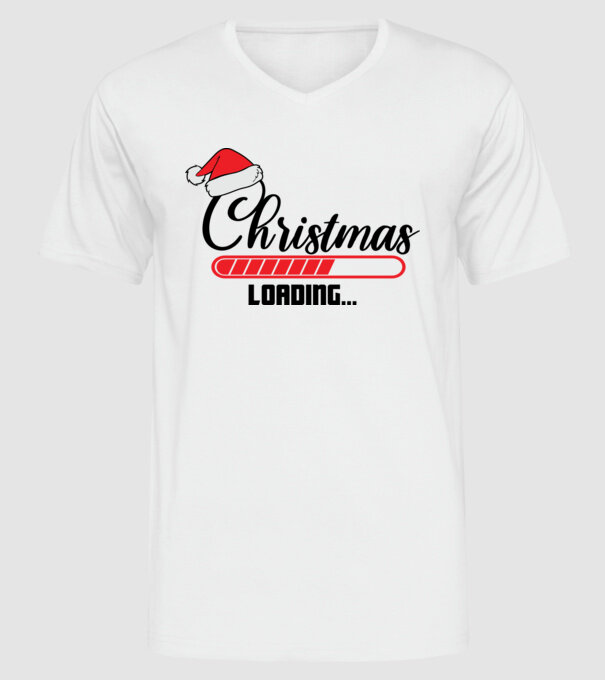 Christmas is loading model alb pe tricou
