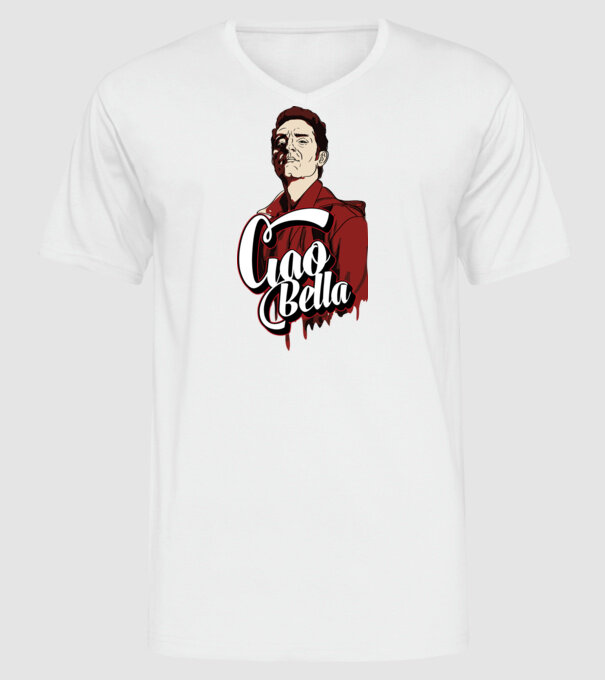 ciao bella berlin model alb pe tricou