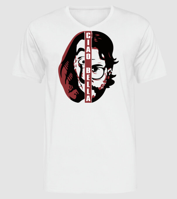 ciao bella professor model alb pe tricou