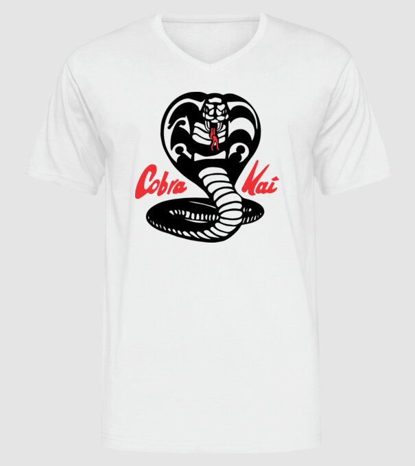 cobra kai classic logo model alb pe tricou