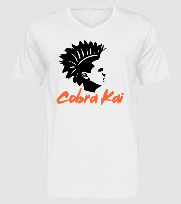 cobra kai punk model alb pe tricou