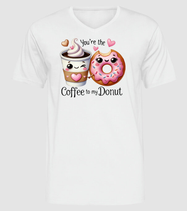 Coffee to my Donut model alb pe tricou