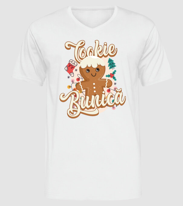 Cookie bunică model alb pe tricou