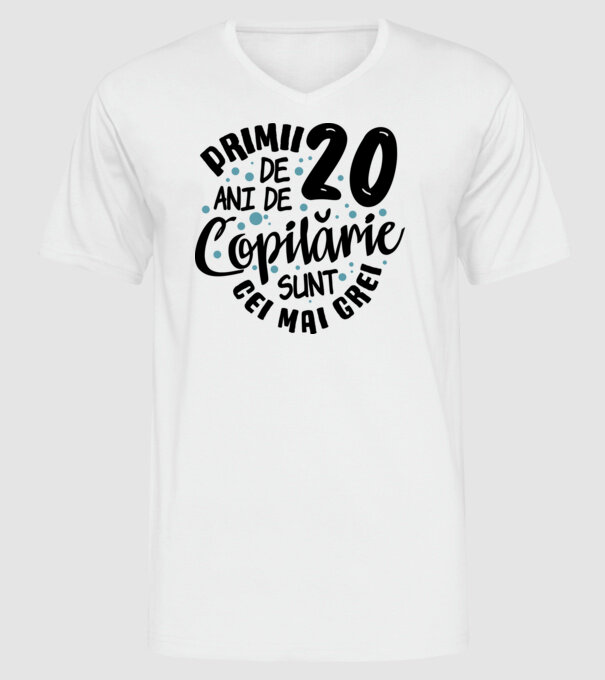 Copilărie 20 de ani model alb pe tricou