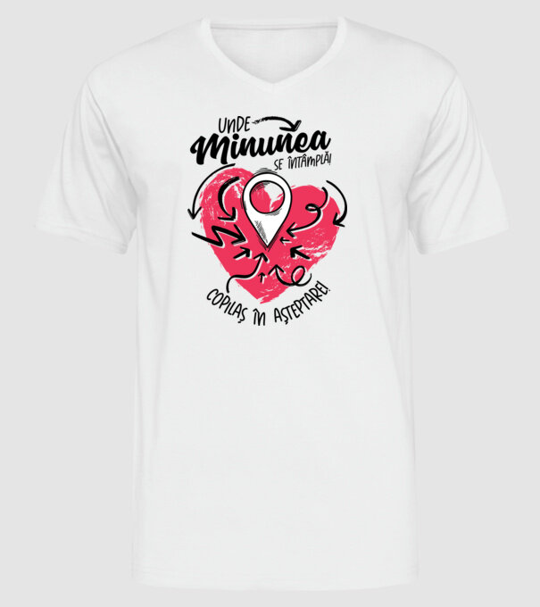 Copilaș în așteptare model alb pe tricou