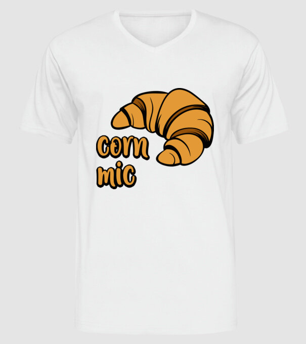 corn mic model alb pe tricou