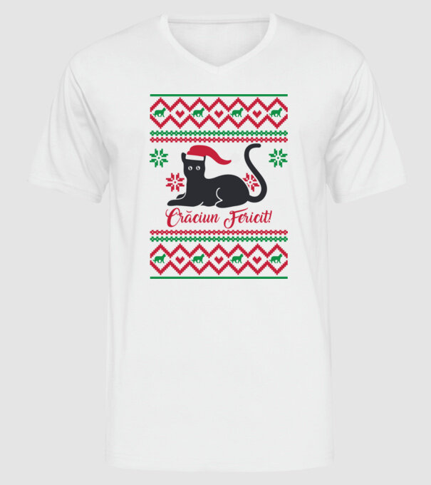 crăciun fericit model alb pe tricou