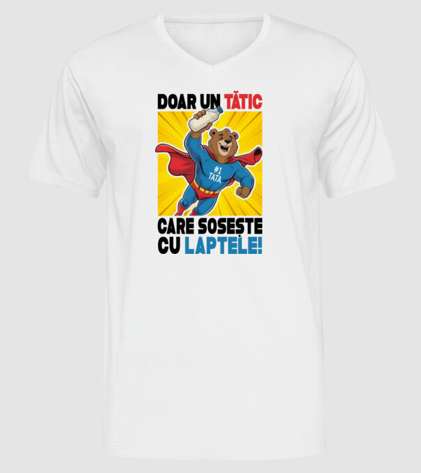 Doar un Tătic Care sosește cu laptele model alb pe tricou