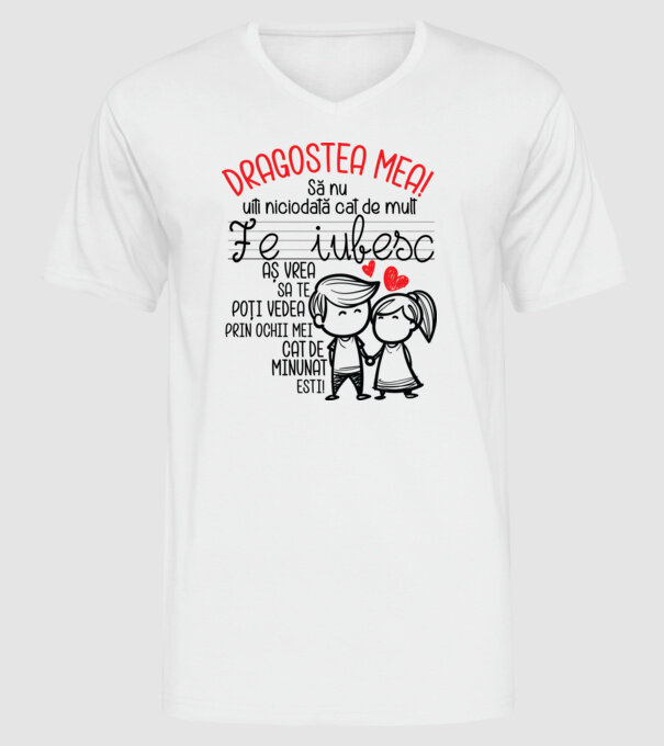 Dragostea mea Cât de minunat ești model alb pe tricou