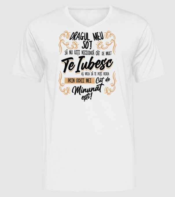Dragul Mea soț model alb pe tricou