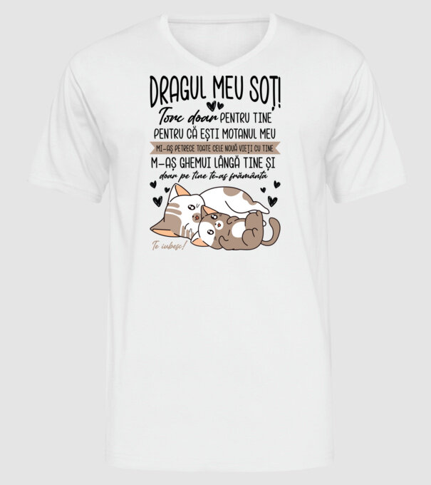Dragul meu soț! torc doar pentru tine model alb pe tricou