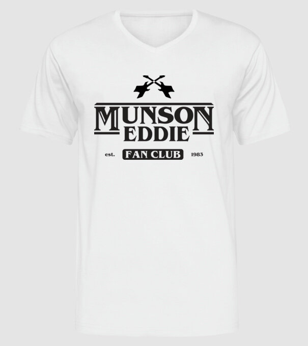 eddie munson fan club model alb pe tricou