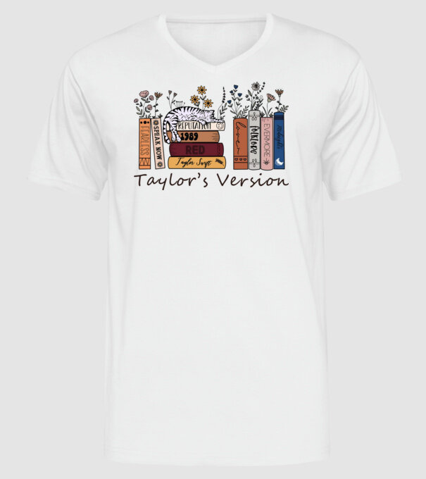 Eras tour books color cat model alb pe tricou