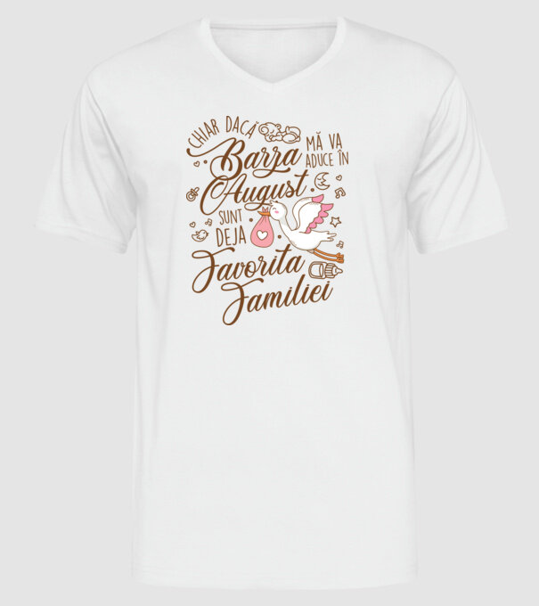 Favorita familiei AUGUST model alb pe tricou