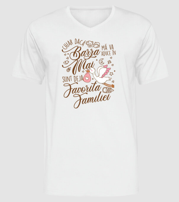 Favorita familiei MAI model alb pe tricou