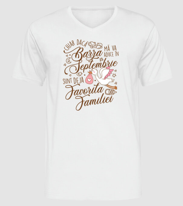 Favorita familiei SEPTEMBRIE model alb pe tricou