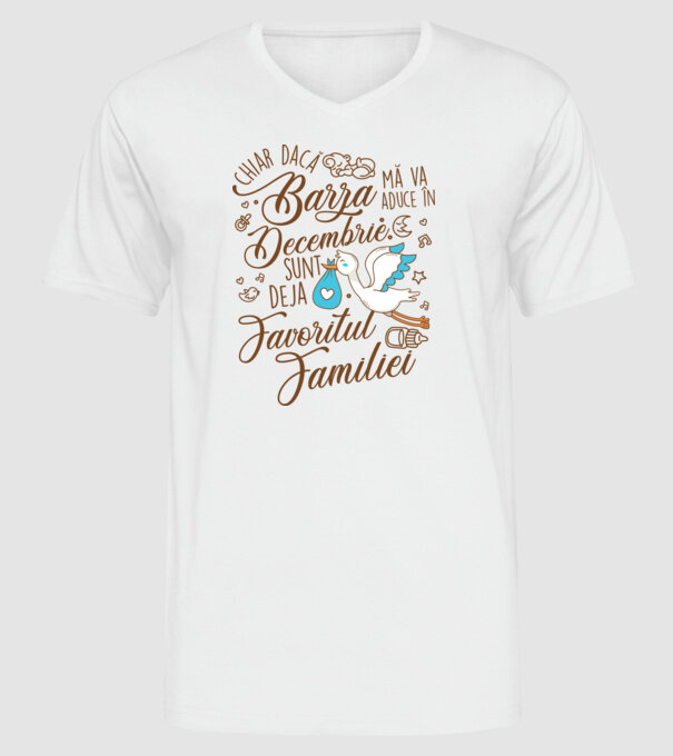 Favoritul familiei DECEMBRIE model alb pe tricou