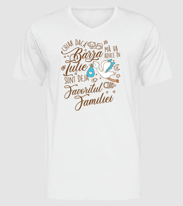 Favoritul familiei IULIE model alb pe tricou