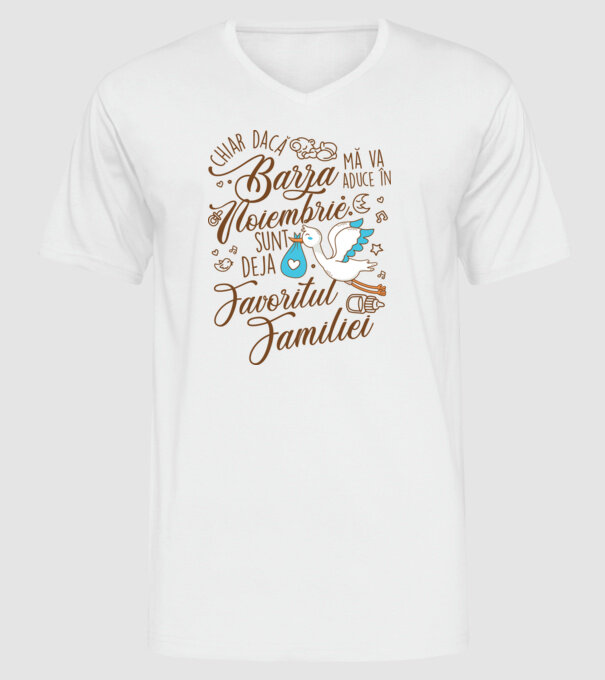 Favoritul familiei NOIEMBRIE model alb pe tricou