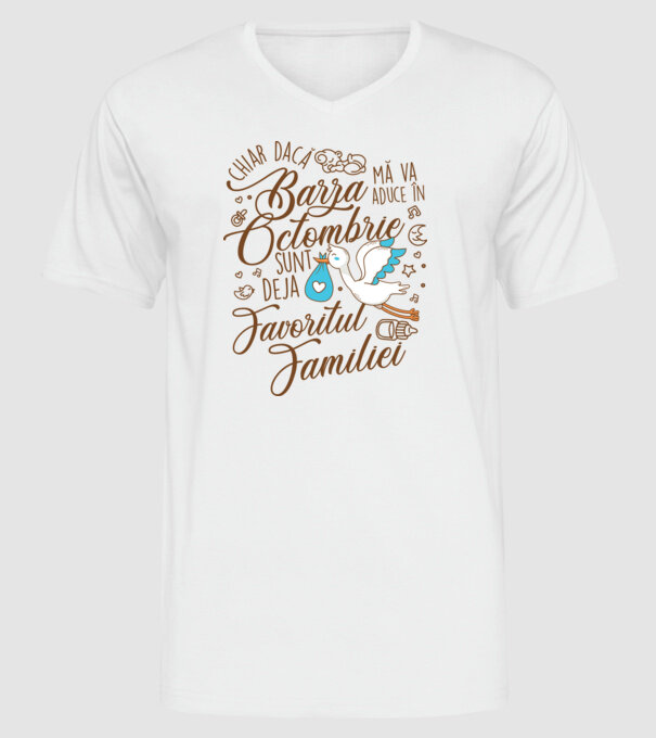Favoritul familiei OCTOMBRIE model alb pe tricou