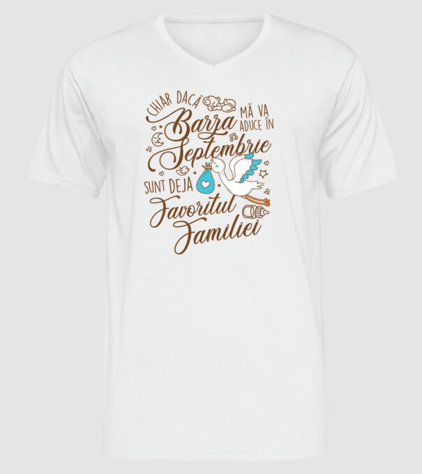 Favoritul familiei SEPTEMBRIE model alb pe tricou
